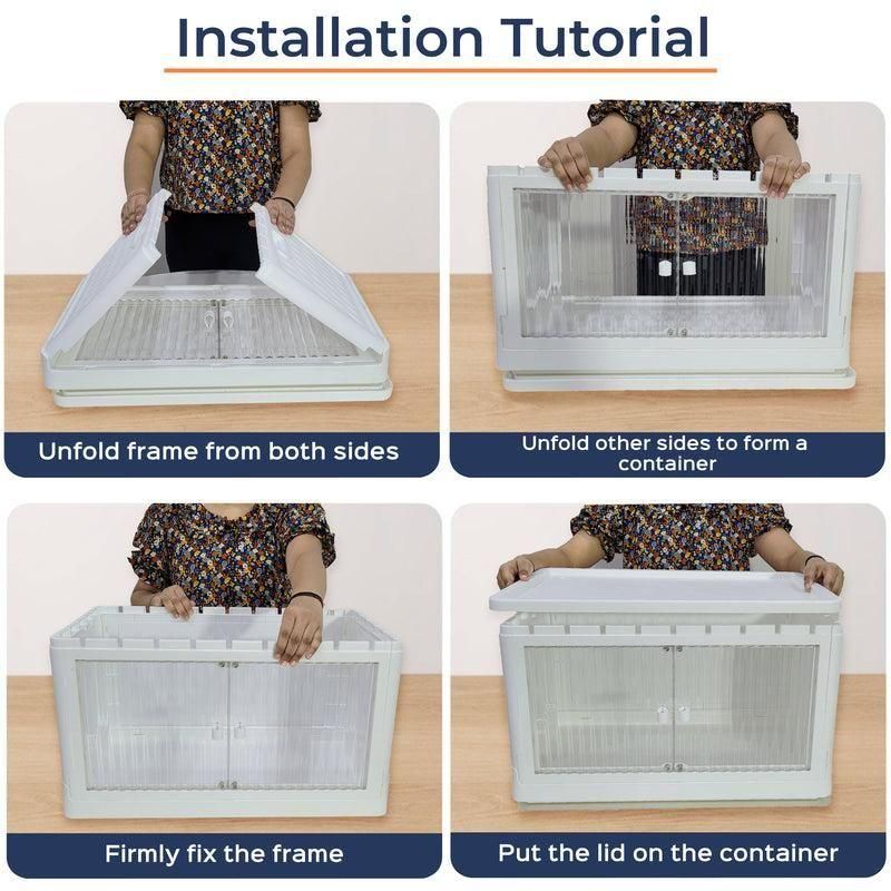 Folding Stackable Storage Organizer Box – Portable & Space-Saving Design