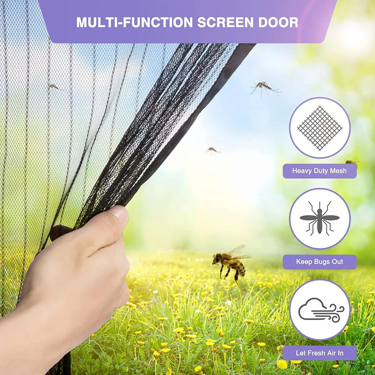 Mesh Screen Net Home Magnetic Foldable Anti Mosquito Door Curtains