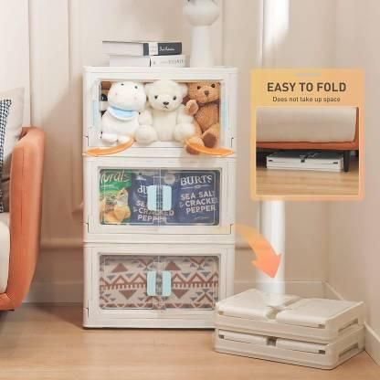 Folding Stackable Storage Organizer Box – Portable & Space-Saving Design